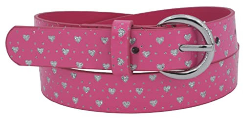 EANAGO Kindergürtel >FEENTRAUM< Mädchen –veganer Glitzergürtel mit Herzmotiv – für Kinder von 5–15 Jahren (Taillen 57–72 cm) – bunter Mädchen Gürtel – süßes Accessoire & Geschenkidee