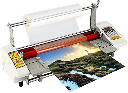 Hanchen Profi Laminiergerät A2+ 440mm/17.5 Ein- und Doppleseitige Laminiermaschine mit 4 Walzen, Heiß- und Kaltlaminieren für Dokumente, Fotos usw. | 220V, mit EU-Stecker