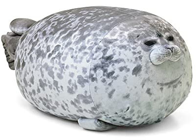 NatureMan Mollige gepunktete Robben-Kissen, gefüllte Baumwolle, Plüschtier, niedliches Meeresplüschtier, Kissen (klein)