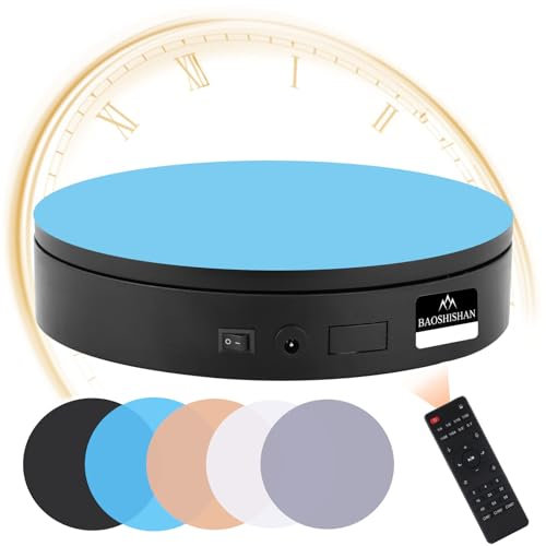 BAOSHISHAN Wiederaufladbarer Drehteller 21CM 25KG Elektrischer Drehteller mit Fernbedienung Drehscheibe Elektrisch für Produktdisplay Batteriebetrieben 220V