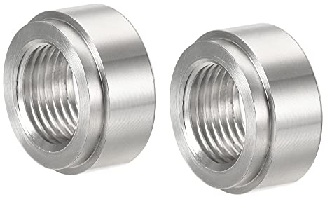 sourcing map Saldare sul Raccordo Bung 3/8NPT Femmina Lega di Alluminio Tubo Filettatura Connettore Argento Tono 2pcs