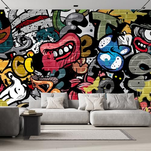 wall26 Removable Wall Sticker/Wall Mural Cartoon Anime Spray Paint Characters Graffiti & Street Art Cityscape Digital Art Realism Urban Edgy for Living Room, Bedroom, Office - 120x168 inches