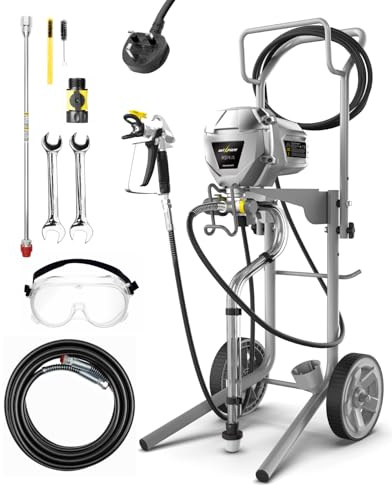 InoKraft MaXpray M3 Cart Airless Paint Sprayer, 0.33 GPM, 3300 PSI | For Large Projects, 227 bar, 1.25 L/min, up to 9 m²/min, Thinning-Free, 15 m Hose, Tip Extension & Accessories