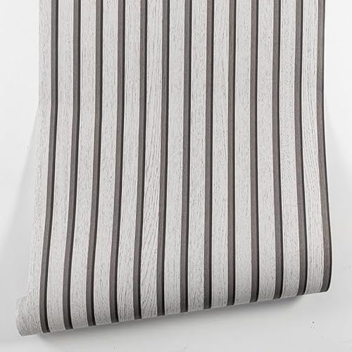 Baketron Grey Wood Effect Wallpaper Wood Slat Wall Panelling Wallpaper Feature Retro Wooden Panels for Walls Living Room Bedroom Hall Hallway Woodchip Wallpaper for Adults Boys Man