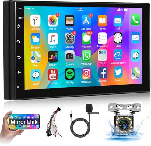 Hodozzy Android Car Stereo Double Din 7 Inch Touch Screen Navigation Car Radio 2 Din with GPS,Bluetooth, WiFi, DSP,Mirror Link, FM RDS Radio, Reverse Camera, USB, SWC Universal Car MP5