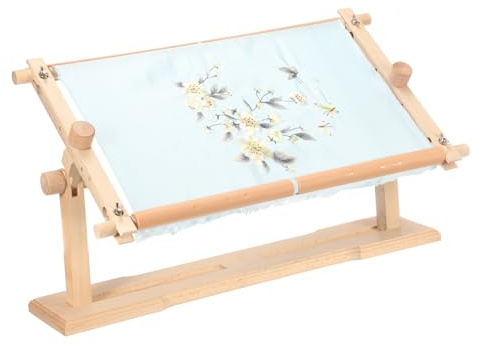 PATIKIL Cadre À Broder Rotatif, Support À Broderie Ajustable En Hêtre Pour Artisanat DIY, Couture Et Projets De Broderie