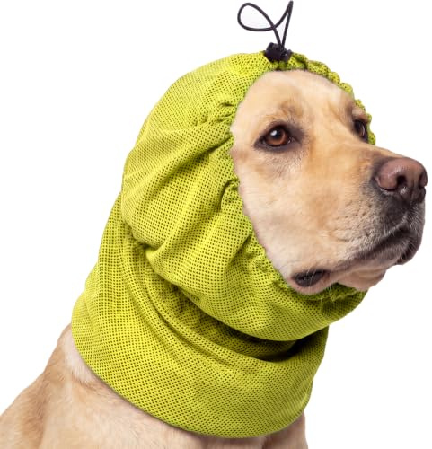 Kylande hundhalsduk, öronskydd sommar öronskydd hund kylning huvtröja hörlurar (gul, L)
