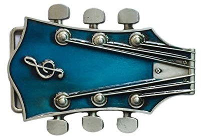 Bottone Boucle de ceinture de guitare en métal multicolore goutte d'huile personnalité musique lien boucles western unisexe boucles de cowboy pour hommes filles