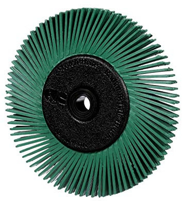 Scotch-Brite - Spazzola a setole radiali con adattatore, 15,5 cm x 2,5 cm, grado 50