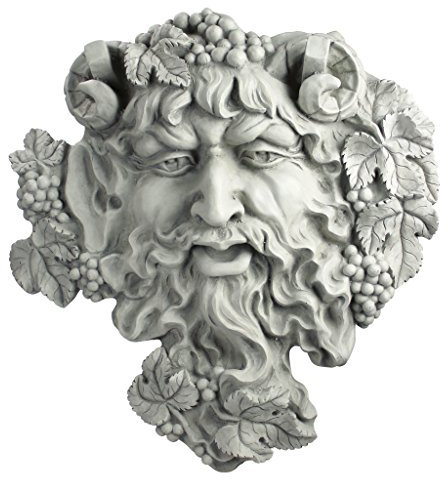 Design Toscano OS6120l Scultura da Parete Bacco, Dio del Vino Greenman: Grande, Beige, 9x47x48.5 cm