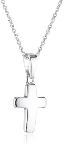 Xaana Kinder-Anhänger Kreuz glanz 12 mm inkl. Kette 36/38 cm aus 925er Sterlingsilber AMZ0215
