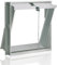 Lüftungsflügel weiß Stahlblech (517x535x90 mm) für 4 Glasbausteine (24x24x8 cm) - mit Zugvorrichtung