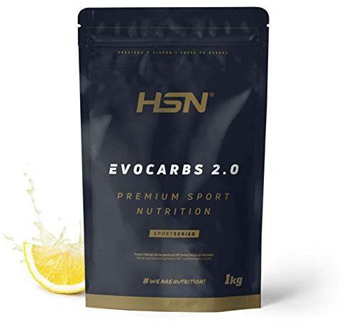 HSN Carbohidratos (Maltodextrina Dextrosa Fructosa) y Sales Minerales Evocarbs 2.0 | Limón 1Kg | Bebida Isotónica en Polvo con Electrolitos | No Incluye Dosificador | Vegano, Sin Gluten