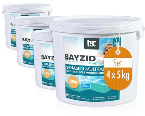 Höfer Chemie Galets de Chlore 4 x 5 kg pour Piscine à Dissolution Lente
