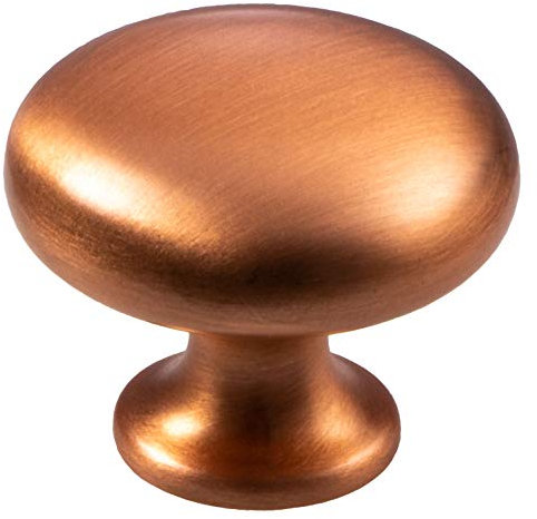 Gedotec Design Möbelknopf Kupfer matt Schrank-Knopf Vintage für Schubladen - DUKE | edler Türknopf rund | Kommoden-Knopf Küche mit Ø 31 mm | 1 Stück - Möbel-Knauf Antik klassisch mit Schrauben