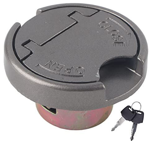 KIMISS Tapa de Tanque de Combustible, Tapa de Bloqueo de Tanque de Gasolina con Llaves, Piezas de Acero Inoxidable Universales para Motocicleta Scooter