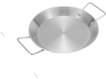 Padella per paella in acciaio lucido, stile spagnolo per paella, frutti di mare, 25 cm, in acciaio , padella per pollo, cucina, campeggio, all'aperto, manico in argento