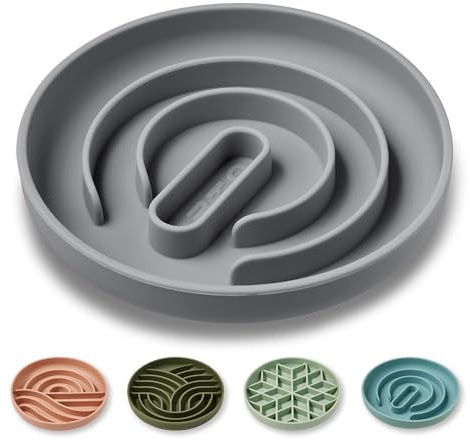 OHMO Ciotola Anti Ingozzamento per Gatti e Cani, Ciotola in Silicone con Ventosa Antiscivolo, Riduci la Velocità di Alimentazione e Previeni l'Ingozzamento