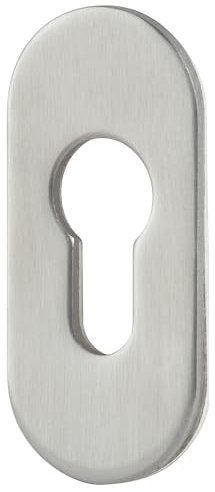 Kleberosette Rosette oval Edelstahl 3mm PZ oder Blind (Ovalrosette selbstklebend) (PZ gelocht)