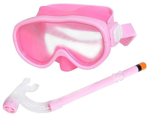 nanologi Schnorchelset Kinder, Schwimmbrille Kinder Schnorchel Set, Schnorcheln Taucherbrille, Tauchmaske Schnorchelmaske Tauchen Set Wasserdicht Schnorchelausrüstung für Mädchen Junge - Pink