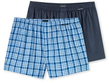 Schiesser Herren 2 Pack Boxershorts Baumwolle Web Multipack - Webboxer, Sortiert 10_182428, 9