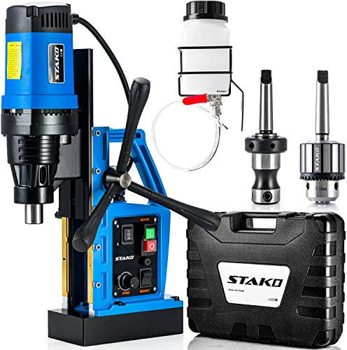 STAKO SCY-2800RE Max Ø 80 mm Magnetbohrmaschine 2050 W mit Koffer – 17kg – Magnetkraft 17000 N – tragbare Kernbohrmaschine für Metallbearbeitung mit mit Weldon 19 mm MK3 und Bohrfutter 3-16 mm – Set 2
