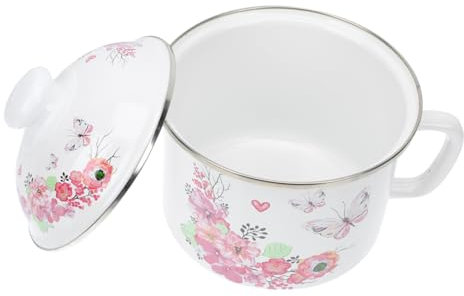 Mikinona Instant Nudeln Box Emaille Behälter Mit Deckel Nudelbehälter Retro Suppenhalter Küche Lebensmittel Container Nudelschüssel Leicht Zu Reinigen