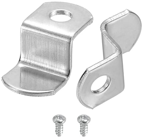QUARKZMAN 20 Pièces 3/8 Clips d'Étoile Décalés en Forme de Z Argent | Clips de Cadre de Photo Miroir pour Montage de Peinture surÉtoile avec 1 Trou de Montage avec Vis