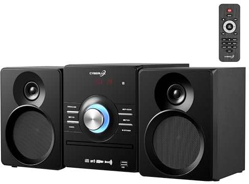 Kompaktanlage mit CD Player Bluetooth Lautsprechern | Mini HiFi Musikanlage Stereoanlage | USB AUX In CD/MP3 FM Radio 30 Speicherplätze | LED-Display Anlage mit Boxen Micro HiFi System