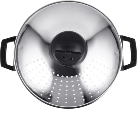 DOITOOL Pentola per Noodles in Acciaio Resistente con Funzione Scolapasta e Coperchio Pratico per Cuocere e Scolare Pasta Velocemente per Cucine Efficienti