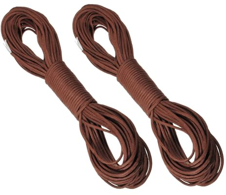 NOLITOY Cuerda de Paracaídas 7 Núcleos 4 MM de Nailon Resistente para Camping y Supervivencia Cuerda Multiusos para Tienda de Campaña Tendedero y Senderismo 31 Metros Marrón 2 Piezas