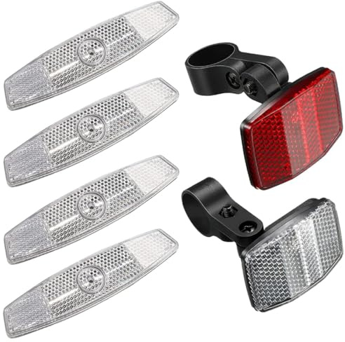 Hperu Cykel främre bakre reflektorer set, 6 st cykel säkerhetsreflektorer kit för framhjul ekrar, universal Mtb cykelreflektor set för nattridning synlighet