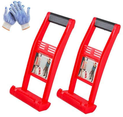 Skivhållare uppsättning av 2, ABS-plattlyft med halkfritt handtag, 80 kg lastkapacitet – för gipsskivor, plywood, spånplattor, MDF och glas. Perfekt för gips och transpor