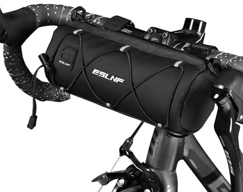 OIENNI 2.4L Waterproof Bike Handlebar Bag, Cycling Front Frame Storage Pouch with Shoulder Strap for Road & Mountain Bicycles