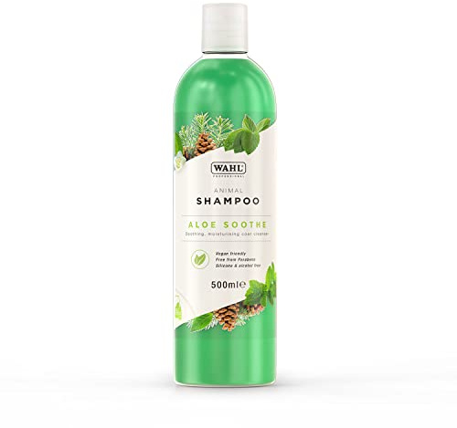 Wahl Aloe Soothe Animal Shampoo, 500ml – Gentle Coat Cleanser with Aloe Vera, 15:1 Concentrate, Vegan, Paraben-Free, Part No. ZX729