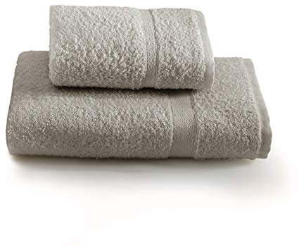 Gabel Handtuch-Set mit Gästehandtuch, Uni, 100% Baumwolle, 3,3 x 27 x 36 cm 3.3x27x36 cm grau