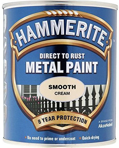 Hammerite Direct to Rust Metal Paint Smooth Finish Mercury Gray 750ml
