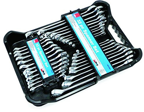 Hilka 16213203 AF/Metric Combination Spanner Set, Set of 32 Pieces
