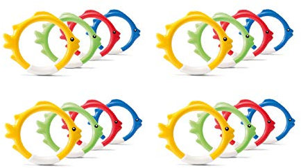 Intex Diving Swimming Pool Kids Underwater Fish Rings Sticks, 4 Pack (4 Pack)