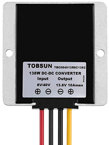 DC Automatic Buck Boost Converter DC 8V-40V to 13.8V 10A Step Down Up Voltage Regulator Waterproof Voltage Reducer for Golf Cart Club Car LED Strip Light