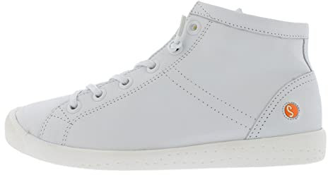 Softinos Damen Sneakers, Frauen,Low-Top Sneaker,lose Einlage,Sportschuhe,Freizeitschuhe,Turnschuhe,Freizeit,sportlich,Weiß (White),37 EU / 4.5 UK