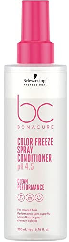 Schwarzkopf Professional Bonacure Color Freeze Spray Conditioner Pour Cheveux Colorés Et Poreux Complexe De Soins Végan Élasticité Améliorée Zéro Affadissement Couleur Longue Durée Démêlant 200 ml