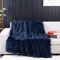 YUSOKI Navy Blue Faux Fur Throw Blanket,2 Layers,50 x 60 Cozy Plush Fluffy Blanket Furry Fuzzy Warm Cute Shaggy Blanket for Fall Bed Living Room Décor Baby Women Pet