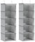 SONGMICS Hanging Wardrobe Storage Organisers, Set of 2, Hanging Storage Shelves, Foldable Wardrobe Clothes Organisers, Space-Saving, Metal Hooks, Bamboo Inserts, Linen Pattern, Light Grey RCH005W02