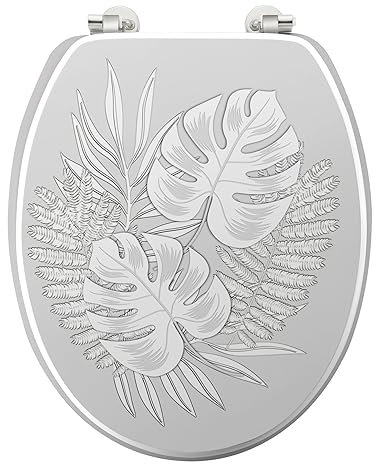 Universal MDF Motiv WC Sitz Deckel mit Holzkern (MDF) Klodeckel Toilette WC-BrilleToilettendeckel ohne Absenkautomatik (Amber)