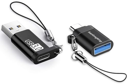 baolongking 2 Pack USB C to USB Adapter & USB-C Male to USB 3.0 Female Adapter USB Type-C Charger Converter Compatible with Smartphone/Laptop/Car/Power Bank/Hubs/Headphone/Mic, etc