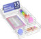 Radikor 15 Piezas Organizadores de Cajones de Plástico Transparente, Organizador de Maquillaje Cajones, Organizador Cajones Escritorio, Cajas Organizadoras para Maquillaje, Baño, Cocina, per Oficina