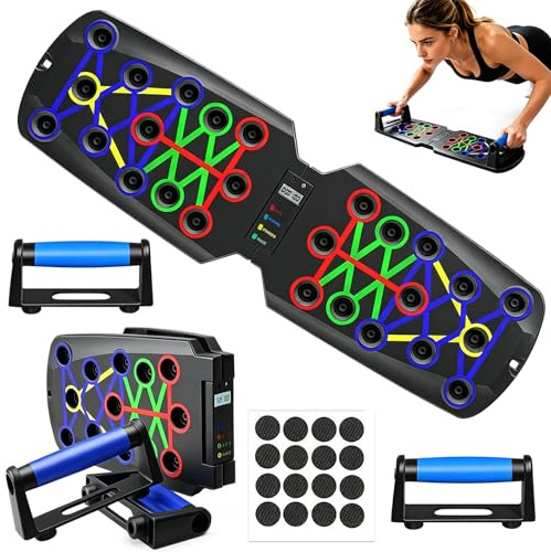 Wesoke Push Up Board with Counter, 14 in 1 Multi-Functional Pushup Stands System for Men Women, Portable Push Up Bar, Gym Strength Training Push up Handles for Floor, Professional Exercise Equipment