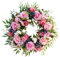 Peony Spring Wreaths for Front Door Outside Artificial Pink Rose, Blue Berry, Green Leaves, Spring Summer Wreaths Full Handmade for Farmhouse Wall Window Decor, 40cm
