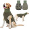 TOPSOSO Anti-Angst-Hundejacke mit Kapuze Rollkragen Hundeweste Beruhigungsmantel Klettverschluss zur einfachen Einstellung und Reflektierenden Streifen Hundemantel für ängstliche Großer Hunde(Olive L)